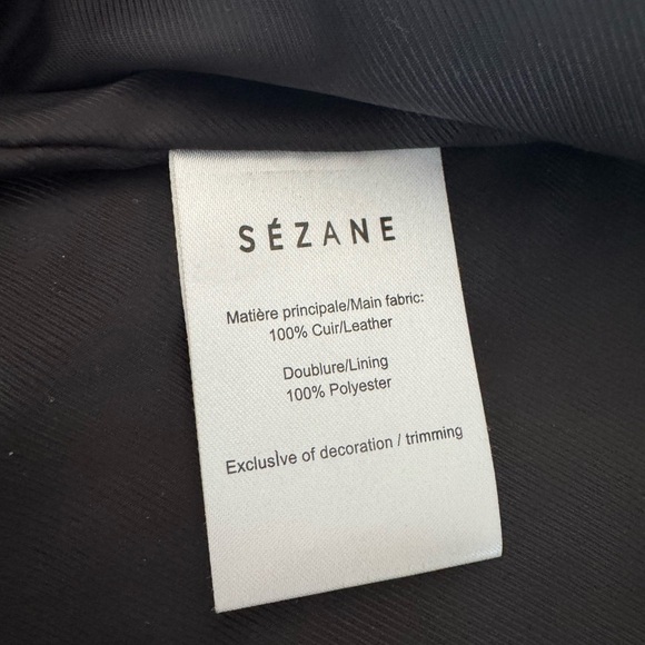 Sezane Black Leather Suede Jacket - Picture 5 of 10